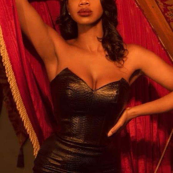 Vixen by Micheline Pitt Tops - Le Femme en Noir Serpentine Bustier in Vegan Leather